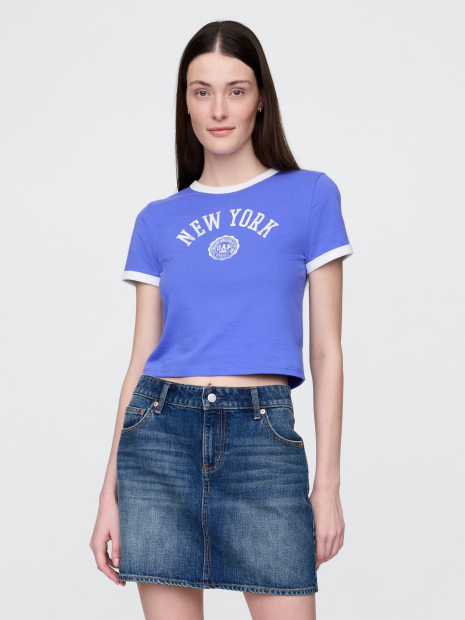 Женская  футболка GAP с логотипом 1159844744 (Синий S)