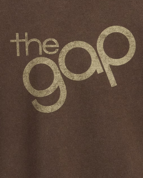 Женская укороченная футболка GAP с логотипом 1159844819 (Коричневый M)