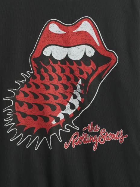 Жіноча літня футболка The Rolling Stones GAP укорочена 1159844834 (Чорний S)