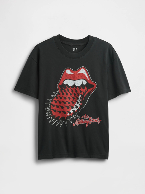 Жіноча літня футболка The Rolling Stones GAP укорочена 1159844834 (Чорний S)