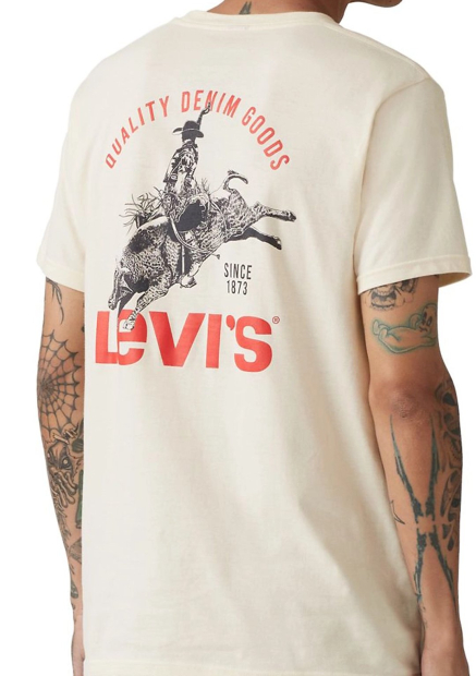 Мужская футболка Levi's с принтом 1159844930 (Молочный XL)