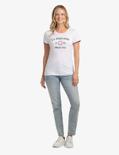 Женская футболка U.S. Polo Assn с логотипом 1159844982 (Белый S)