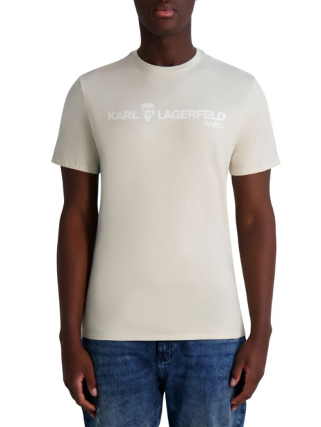 Мужская футболка Karl Lagerfeld Paris с логотипом 1159845372 (Бежевый M)