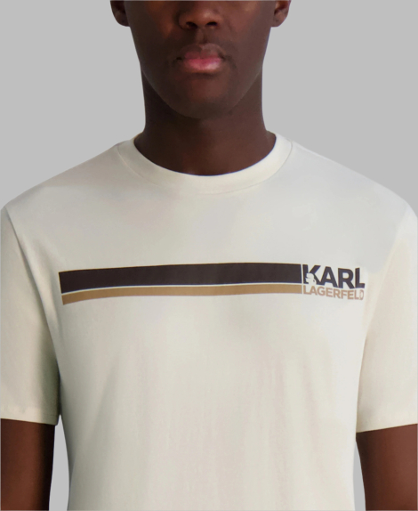 Мужская футболка Karl Lagerfeld Paris с логотипом 1159845612 (Бежевый XL)