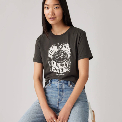 Женская футболка Levi's с логотипом 1159845663 (Серый S)