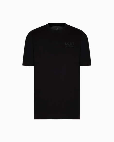 Футболка Armani Exchange с надписью в тон 1159845778 (Черный S)
