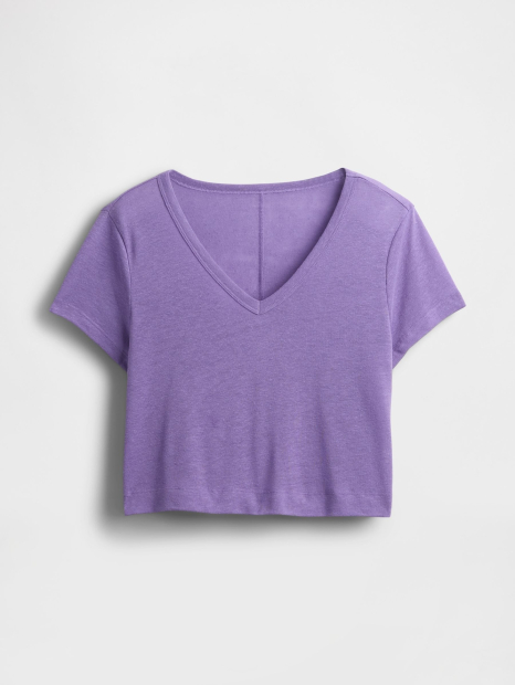 Женская укороченная футболка GAP 1159845858 (Сиреневый L)