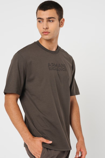 Чоловічі футболки з логотипом Armani Exchange 1159845873 (Коричневий XXL)