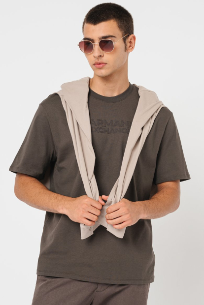Чоловічі футболки з логотипом Armani Exchange 1159845873 (Коричневий XXL)