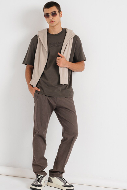 Чоловічі футболки з логотипом Armani Exchange 1159845873 (Коричневий XXL)