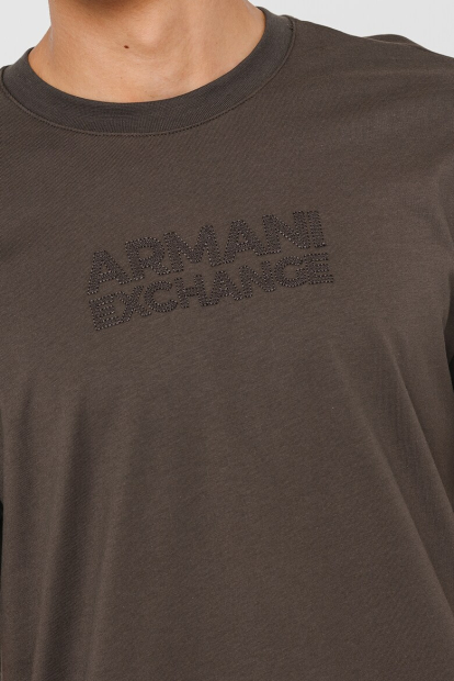 Чоловічі футболки з логотипом Armani Exchange 1159845873 (Коричневий XXL)
