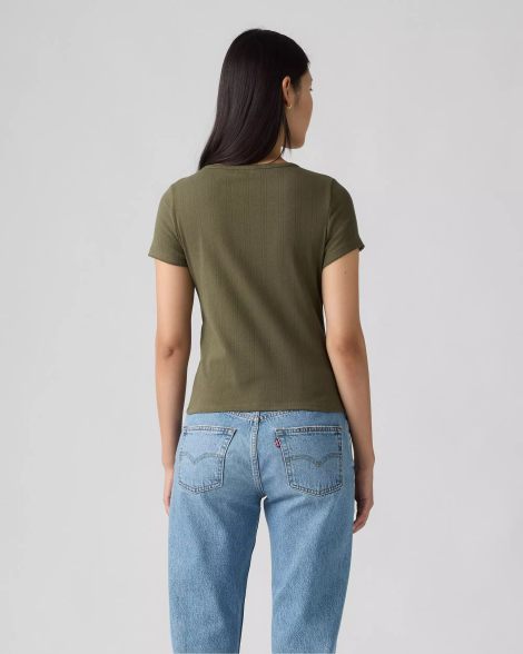Укороченная женская футболка Levi's 1159845997 (Зеленый XS)
