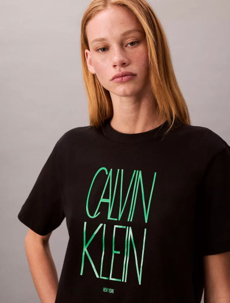 Женская футболка Calvin Klein с логотипом 1159846053 (Черный XS)