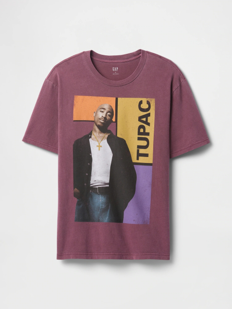 Футболка мужская GAP Tupac с принтом 1159846195 (Фиолетовый S)