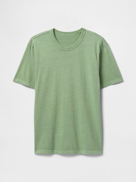 Мужская однотонная футболка GAP 1159846366 (Зеленый M)