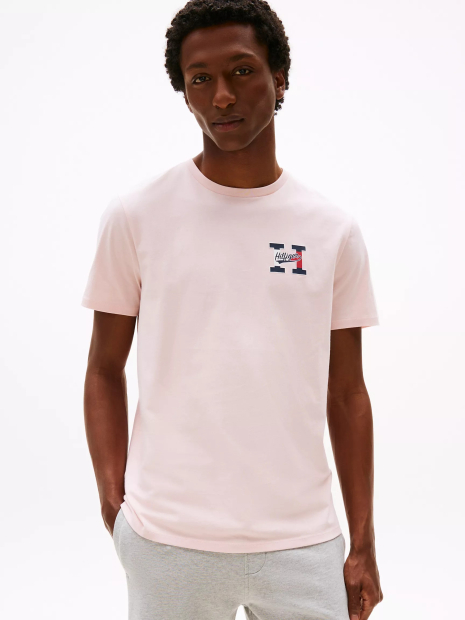 Мужская футболка Tommy Hilfiger с логотипом 1159846425 (Розовый M)