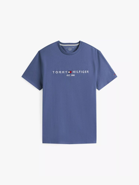 Мужская футболка Tommy Hilfiger с вышитым логотипом 1159846443 (Синий S)