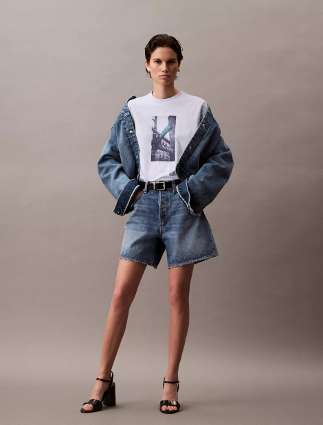 Жіноча футболка Calvin Klein з принтом 1159846535 (Синій XL)