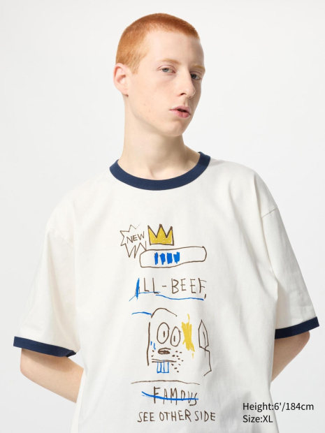 Футболка UNIQLO с принтом Jean-Michel Basquiat 1159846586 (Белый L)