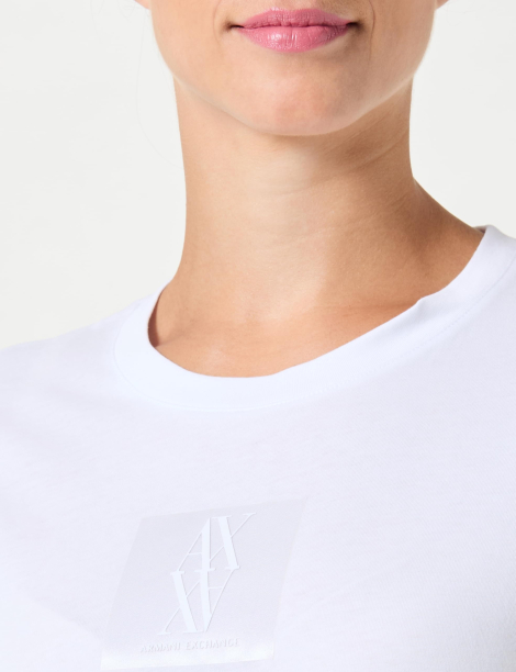 Женская футболка Armani Exchange с логотипом 1159846588 (Белый XXL)