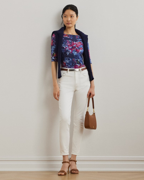 Женская футболка Ralph Lauren с принтом 1159846715 (Синий L)