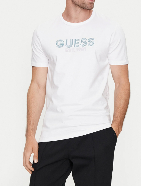 Чоловічі футболки Guess з логотипом 1159846852 (Білий XXL)