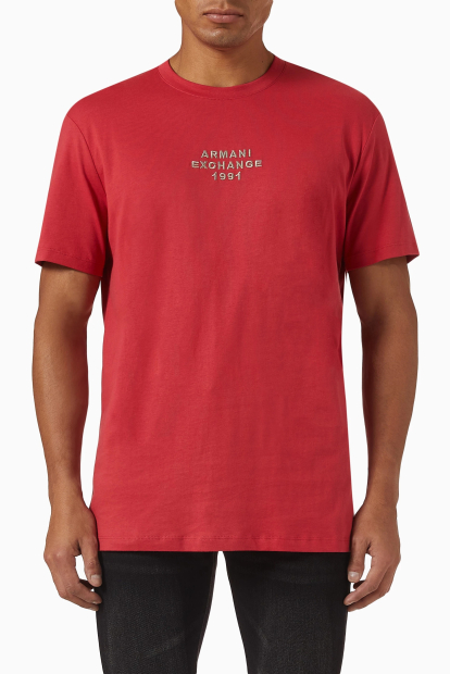 Мужская футболка Armani Exchange с логотипом 1159846864 (Красный M)