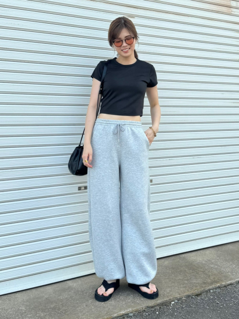 Укорочена футболка з технологією AIRism 1159847228 (Чорний XS)