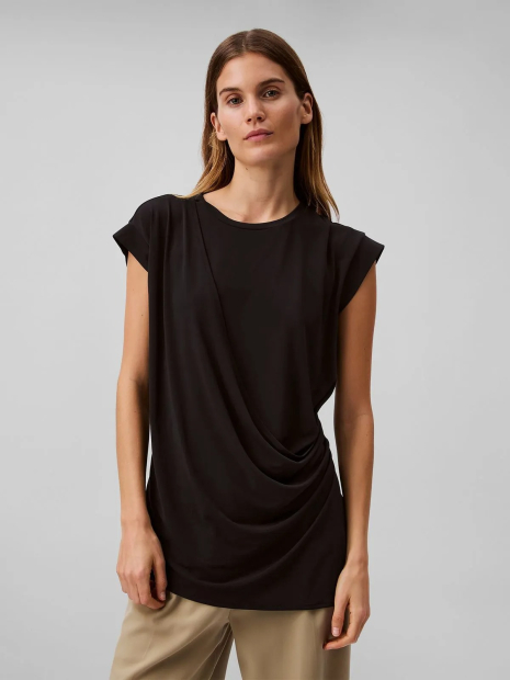 Жіноча футболка Calvin Klein з драпіруванням 1159847251 (Чорний S)