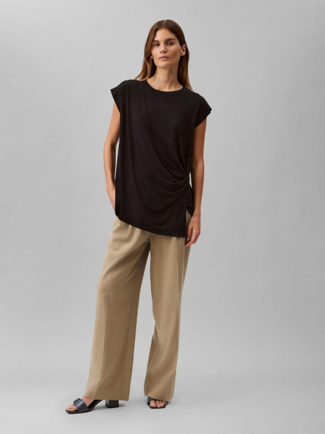 Жіноча футболка Calvin Klein з драпіруванням 1159847251 (Чорний S)