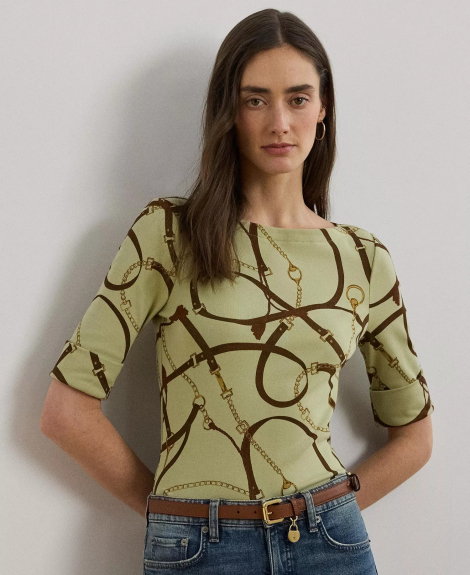 Жіноча футболка Ralph Lauren з принтом 1159847292 (Зелений L)