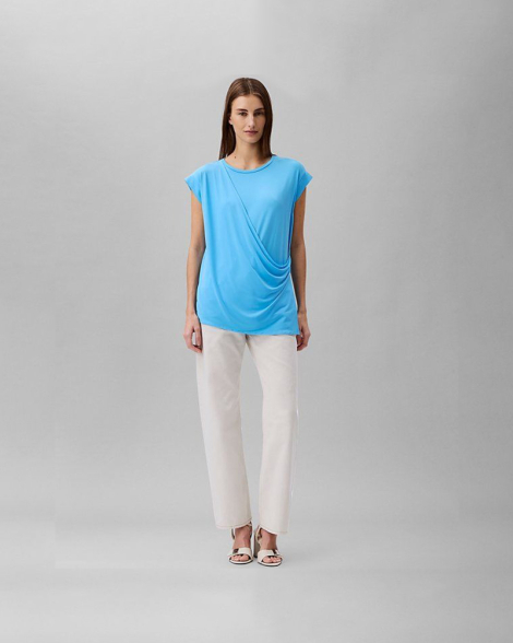 Женская футболка Calvin Klein с драпировкой 1159847455 (Голубой S)