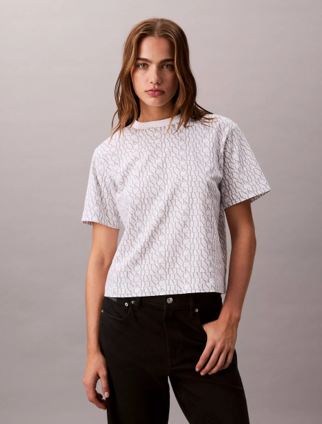 Жіноча футболка Calvin Klein з принтом 1159847528 (Білий S)