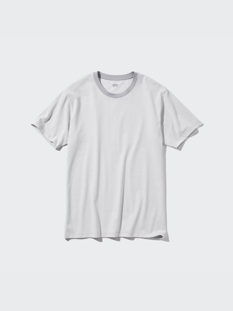 Футболка UNIQLO AIRism в смужку 1159847557 (Сірий XXL)