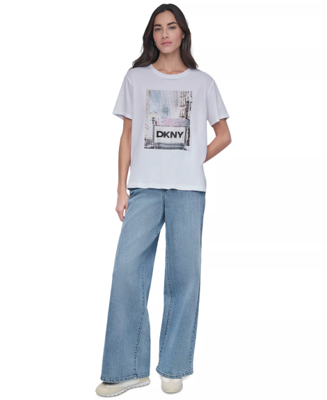 Футболка DKNY зі стразами 1159847576 (Білий S)