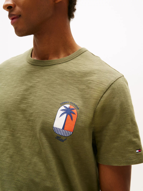 Футболка чоловіча Tommy Hilfiger з принтом 1159847602 (Зелений L)