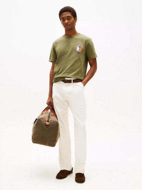 Футболка чоловіча Tommy Hilfiger з принтом 1159847602 (Зелений L)