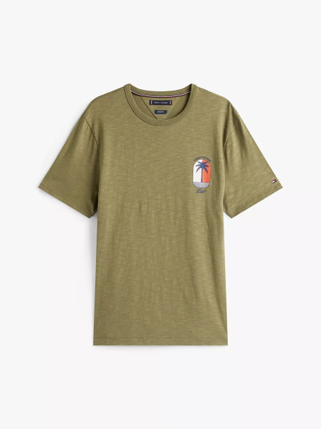 Футболка чоловіча Tommy Hilfiger з принтом 1159847602 (Зелений L)