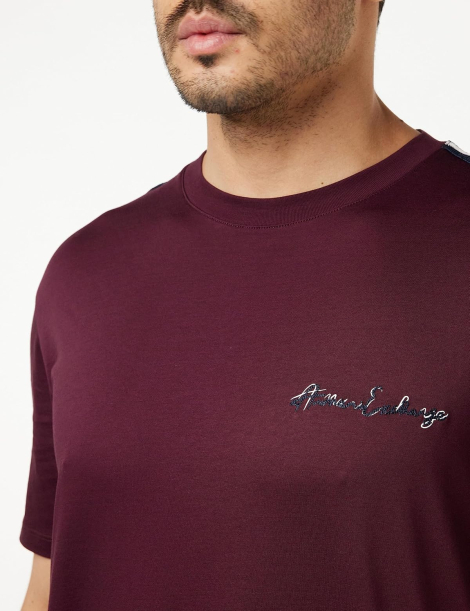 Чоловічі футболки з логотипом Armani Exchange 1159847707 (Бордовий XL)