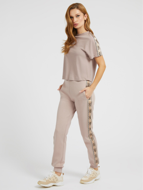 Женская укороченная футболка GUESS с логотипом 1159848088 (Бежевый XL)