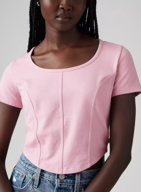 Женская укороченная футболка Levi's 1159848117 (Розовый L)