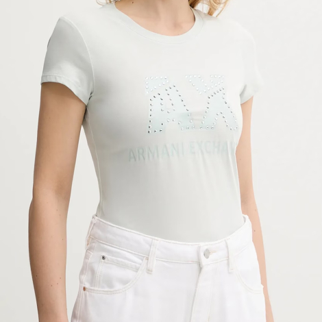 Женская футболка Armani Exchange с логотипом 1159848394 (Бирюзовый XXL)