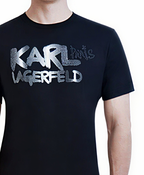 Жіноча футболка Karl Lagerfeld Paris з об'ємним логотипом 1159848446 (Чорний XL)