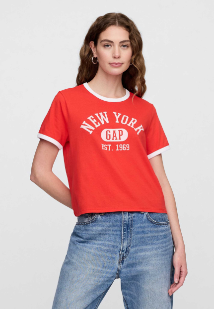 Женская футболка GAP с логотипом 1159848519 (Красный XXL)