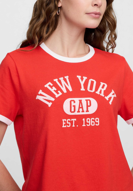 Женская футболка GAP с логотипом 1159848519 (Красный XXL)