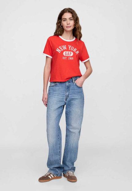 Женская футболка GAP с логотипом 1159848519 (Красный XXL)