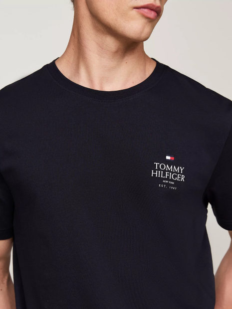 Мужская футболка Tommy Hilfiger с логотипом 1159848685 (Синий M)