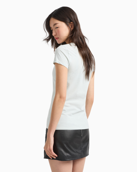 Женская футболка Armani Exchange с логотипом 1159848856 (Бирюзовый S)