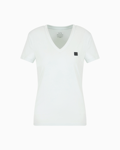 Женская футболка Armani Exchange с логотипом 1159848856 (Бирюзовый S)