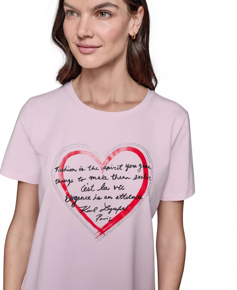 Женская футболка Karl Lagerfeld Paris с принтом 1159849359 (Розовый S)